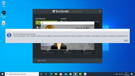 ErroBancoDeDadosPostgre