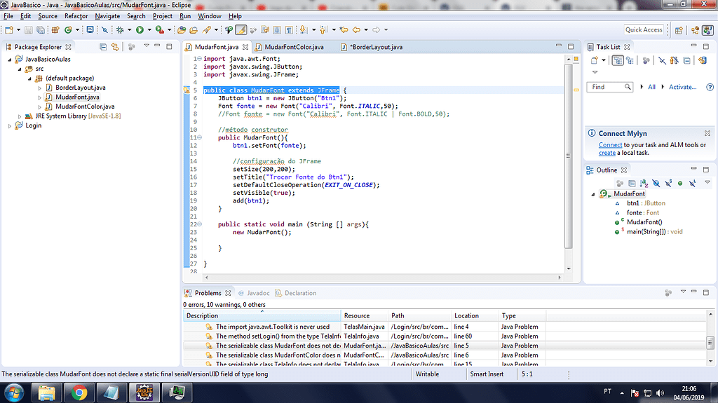 The serializable class does not declare a static final serialVersionUID