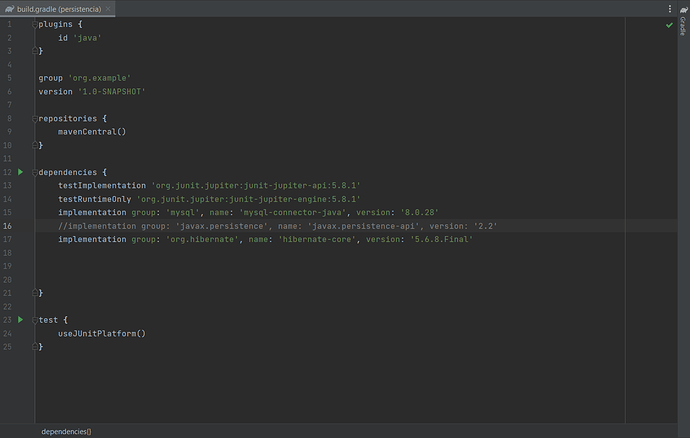 Configuçao de dependencias