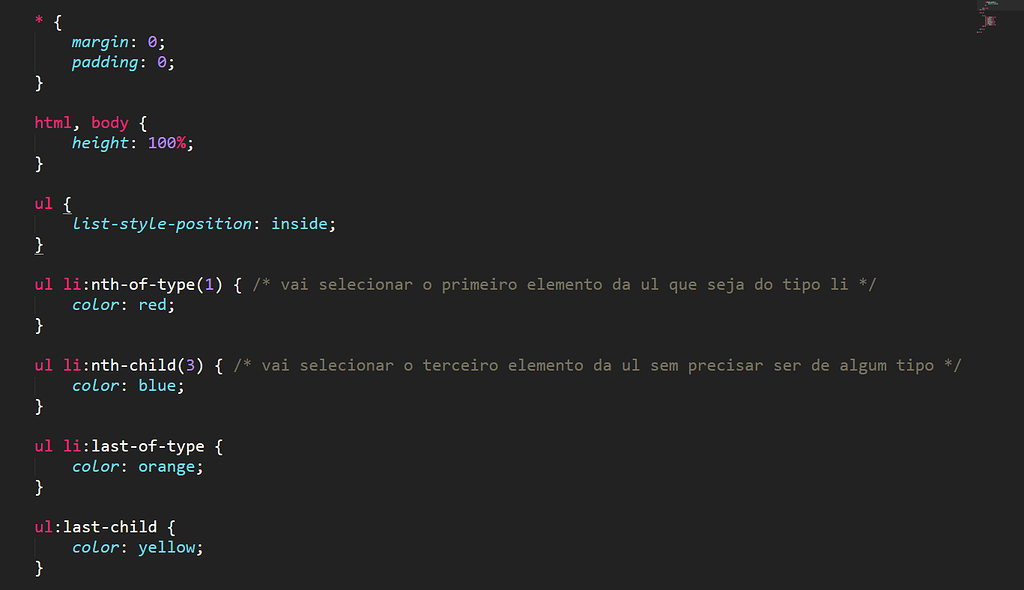 Uso do last-child no CSS - CSS - GUJ