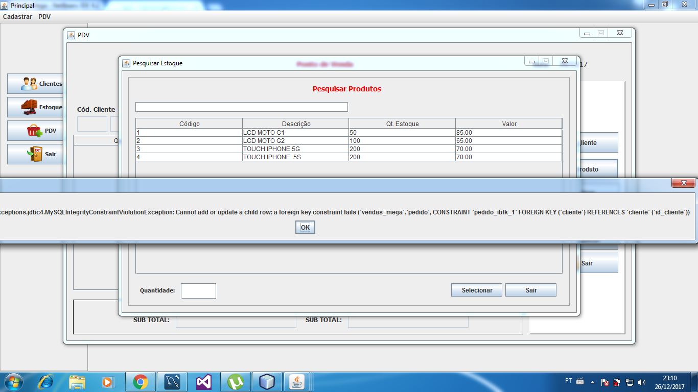 Erro cannot add or update a child row a foreign key constraint fails