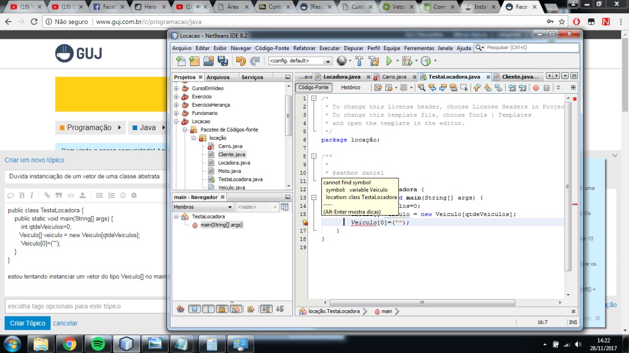 Duvida instanciação de um vetor de uma classe abstrata - Java - GUJ