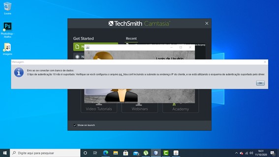 ErroBancoDeDadosPostgre